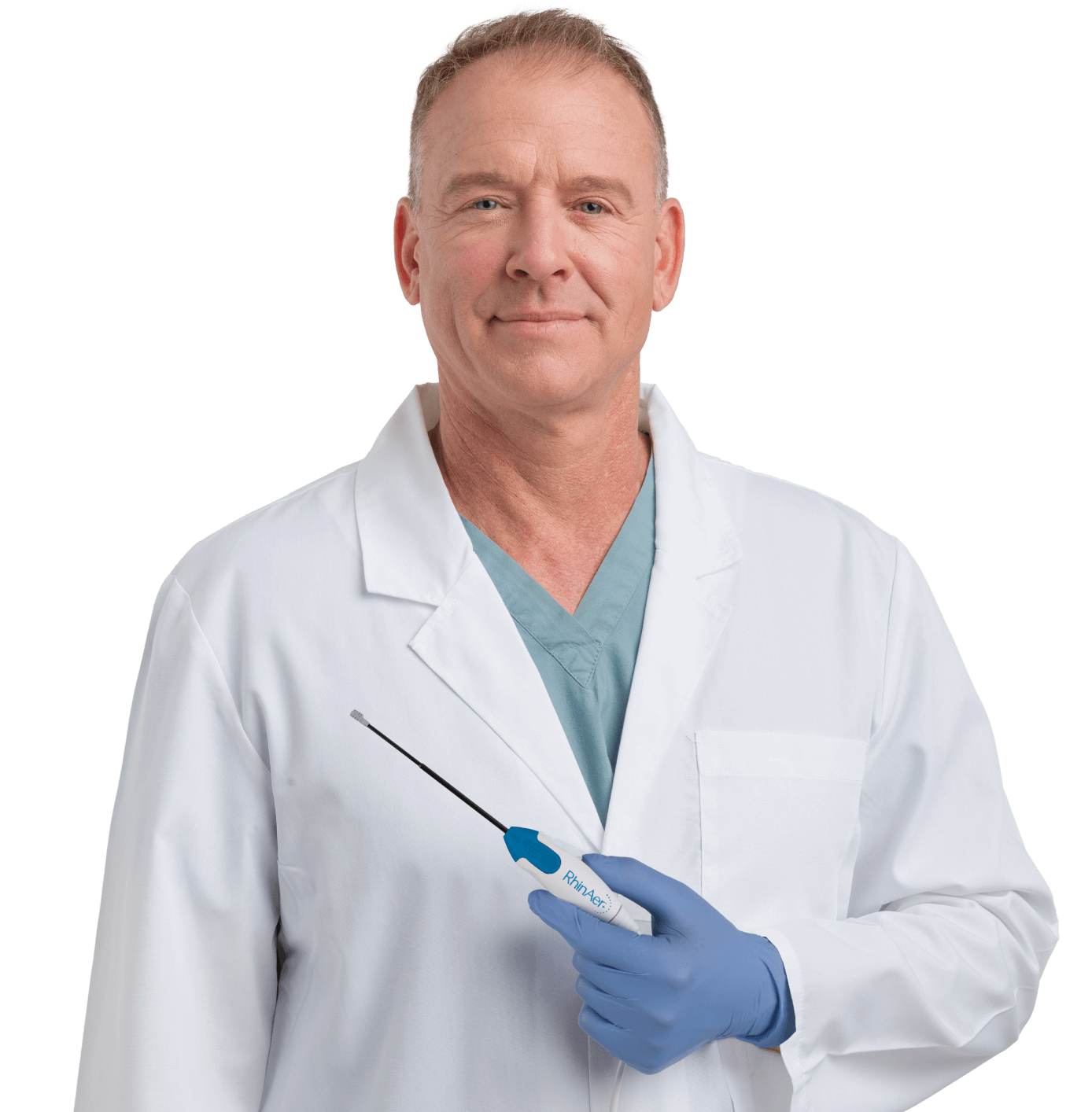 Doctor holding Aerin console