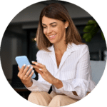 Woman looking at her mobile device