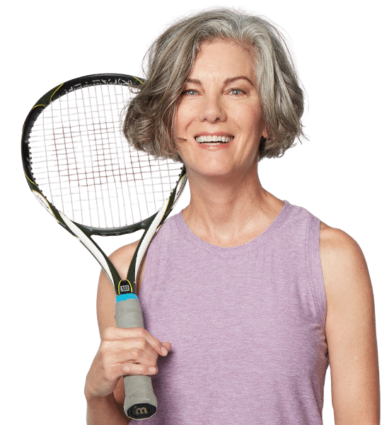 Woman with a tennis racket